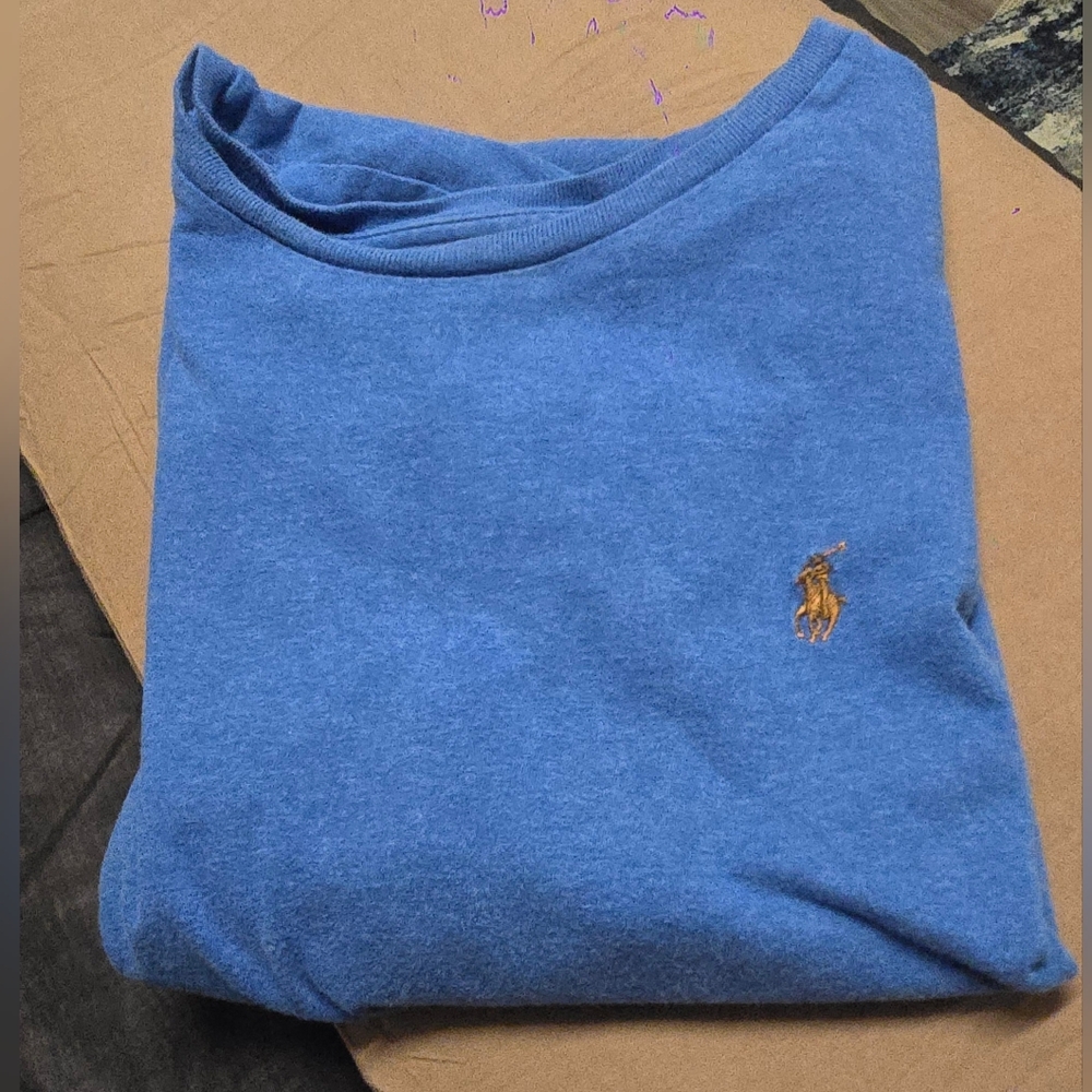 Euc 2x RL Polo blue crew neck ss tee